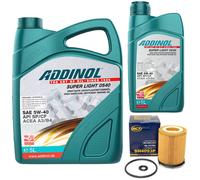Olio Motore Set Addinol 5W-40 Super Light 6 Litro + Filtro Olio per Infiniti