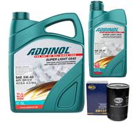 Olio Motore Set Addinol 5W-40 Super Light 6 Litro + Filtro per Mazda CX-9 3.7 TB