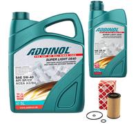 Olio Motore Set Addinol 5W-40 Super Light 6 Litro + Filtro per Mercedes Classe