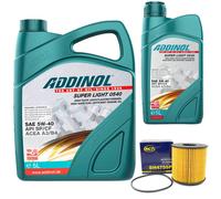 Olio Motore Set Addinol 5W-40 Super Light 6 Litro + Filtro per Renault Laguna II