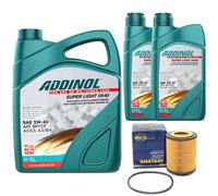 Olio Motore Set Addinol 5W-40 Super Light 7 Litro + Filtro per Audi A6 Avant 3.2