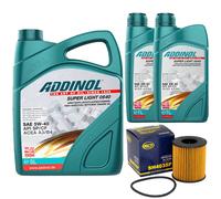 Olio Motore Set Addinol 5W-40 Super Light 7 Litro + Filtro per Fiat Ducato 2.2 D