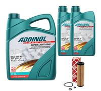 Olio Motore Set Addinol 5W-40 Super Light 7 Litro + Filtro per Mercedes