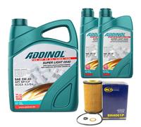 Olio Motore Set Addinol 5W-40 Super Light 7 Litro + Filtro per Renault Megane