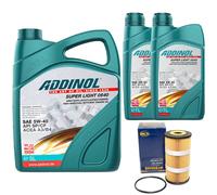 Olio Motore Set Addinol 5W-40 Super Light 7 Litro + Filtro per Renault Trafic II
