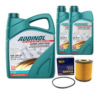 Olio Motore Set Addinol 5W-40 Super Light 7 Litro + Filtro per Volvo S80 I T6