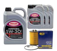 Olio Motore Set Compatibile 5W-30 Meguin 8 Litro + Filtro per BMW 5er 6er 7er X5