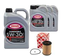 Olio Motore Set Compatibile 5W-30 Meguin 8 Litro + Filtro per Mercedes Classe