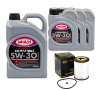 Olio Motore Set Compatibile 5W-30 Meguin 8 Litro + Filtro per Mercedes Classe-E