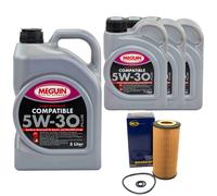 Olio Motore Set Compatibile 5W-30 Meguin 8 Litro + Filtro per Mercedes Classe E