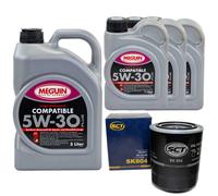 Olio Motore Set Compatibile 5W-30 Meguin 8 Litro + Filtro per Toyota Land