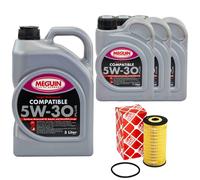 Olio Motore Set Compatibile 5W-30 Plus Meguin 8 Litro + Filtro per Opel Movano B