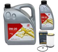 Olio Motore Set Febi SAE 0W-20 6 Litro + Filtro per Skoda Superb III VW Passat
