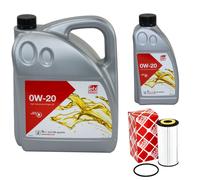 Olio Motore Set Febi SAE 0W-20 Longlife 6 Litro + Filtro per Audi Cupra Seat VW