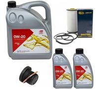 Olio Motore Set Febi SAE 0W-20 Longlife 7 Litro + Filtro Olio+Vite per Audi Q7