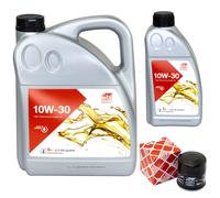 Olio Motore Set Febi SAE 10W-30 6 Litro + Filtro 32099 per Subaru Brz 2.0 200 Ps