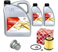 Olio Motore Set Febi SAE 10W-30 7 Litro +Filtro+Vite per Mercedes