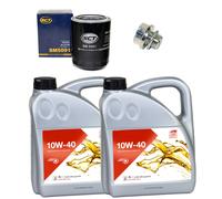 Olio Motore Set Febi SAE 10W-40 8 Litro + Filtro Olio+Vite per Hyundai H-1