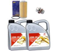Olio Motore Set Febi SAE 10W-40 8 Litro + Filtro Olio+Vite per MERCEDES CLASSE