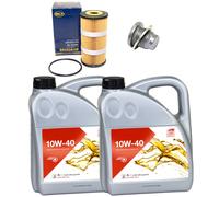 Olio Motore Set Febi SAE 10W-40 8 Litro + Filtro Olio+Vite per Opel Vivaro 2.0