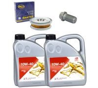 Olio motore Set Febi SAE 10W-40 Da 8 Litri + Filtro + Vite per Mercedes classe E