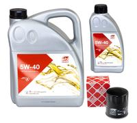 Olio Motore Set Febi SAE 5W-40 6 Litro + Filtro 109201 per Jeep Commander 4.7 V8