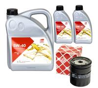 Olio Motore Set Febi SAE 5W-40 7 Litro + Filtro 32122 per Opel Frontera B 2.2