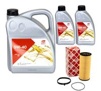 Olio Motore Set Febi SAE 5W-40 7 Litro + Filtro 38405 per Audi A4 A5 A6 A7 A8 Q5