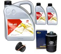 Olio Motore Set Febi SAE 5W-40 7 Litro + Filtro Olio+Vite per VW Amarok 2.0 TSI