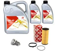 Olio Motore Set Febi SAE 5W-40 7 Litro +Filtro+Vite per Audi A4 A6 Avant