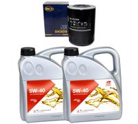 Olio Motore Set Febi SAE 5W-40 8 Litro + Filtro Olio per Renault Laguna 2.2 Dt