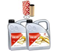 Olio Motore Set Febi SAE 5W-40 8 Litro + Filtro Olio per VW Lt 28-35 II 28-46