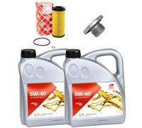 Olio Motore Set Febi SAE 5W-40 8 Litro + Filtro Olio+Vite per BMW X3 3.0d E83