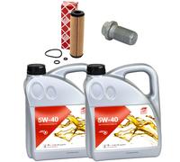 Olio Motore Set Febi SAE 5W-40 8 Litro + Filtro Olio+Vite per Mercedes