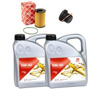 Olio Motore Set Febi SAE 5W-40 8 Litro + Filtro Olio+Vite per Porsche