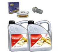 Olio motore Set Febi SAE 5W-40 8 Litro + Filtro + Vite per Mercedes classe E