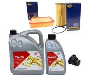 Olio Motore Set Filtri 0W-20 6 Litro + Tappo Scarico Olio per VW Tiguan 2.0 TSI