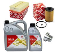 Olio Motore Set Filtri 0W-20 6 Litro + Tappo Scarico per Seat Skoda VW Tiguan