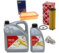 Olio Motore Set Filtri 0W-20 6 Litro + Tappo Scarico per Skoda Superb VW