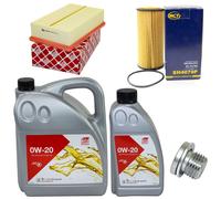 Olio Motore Set Filtri 0W-20 6 Litro + Tappo Scarico per VW Tiguan 2.0 TSI AD1