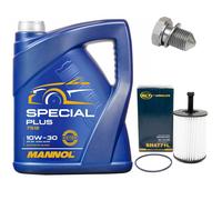 Olio Motore Set Filtri 10W-30 5 Litro + Tappo Scarico per Audi A3 A2 VW Polo