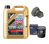 Olio Motore Set Filtri 10W-40 5 Litro + Tappo Scarico Olio per Audi 100 VW