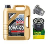 Olio Motore Set Filtri 10W-40 5 Litro + Tappo Scarico per Dacia Logan Renault Di