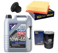 Olio Motore Set Filtri 10W-40 5 Litro + Tappo Scarico per Opel Frontera a - 2.5