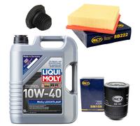 Olio Motore Set Filtri 10W-40 5 Litro + Tappo Scarico per Opel Omega A 2.3 D