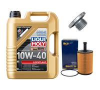 Olio Motore Set Filtri 10W-40 5 Litro + Tappo Scarico per Opel Vectra B Astra (G