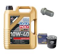 Olio Motore Set Filtri 10W-40 5 Litro + Tappo Scarico per Rover Mini 1000 41 Ps