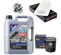 Olio Motore Set Filtri 10W-40 5 Litro + Tappo Scarico per Toyota Yaris Verso 1.0