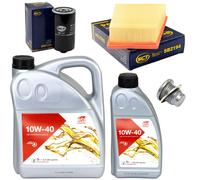Olio Motore Set Filtri 10W-40 6 Litro + Tappo Scarico Olio per Renault Mégane II