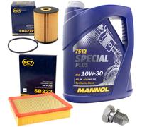 Olio Motore Set Filtri 10W30 5 Litro + Tappo Scarico Olio per Audi A4 VW Passat